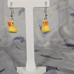 Handmade Yellow Duck Earrings